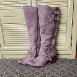 Born Leather Taupe Knee-high boots